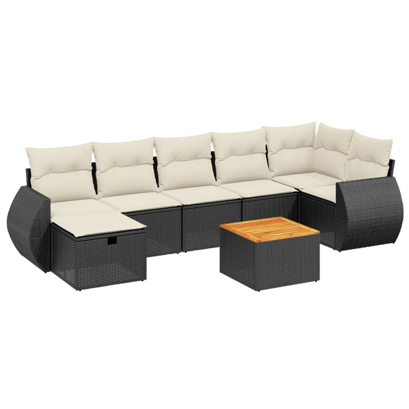 Vidaxl Garden Sofa Set Black