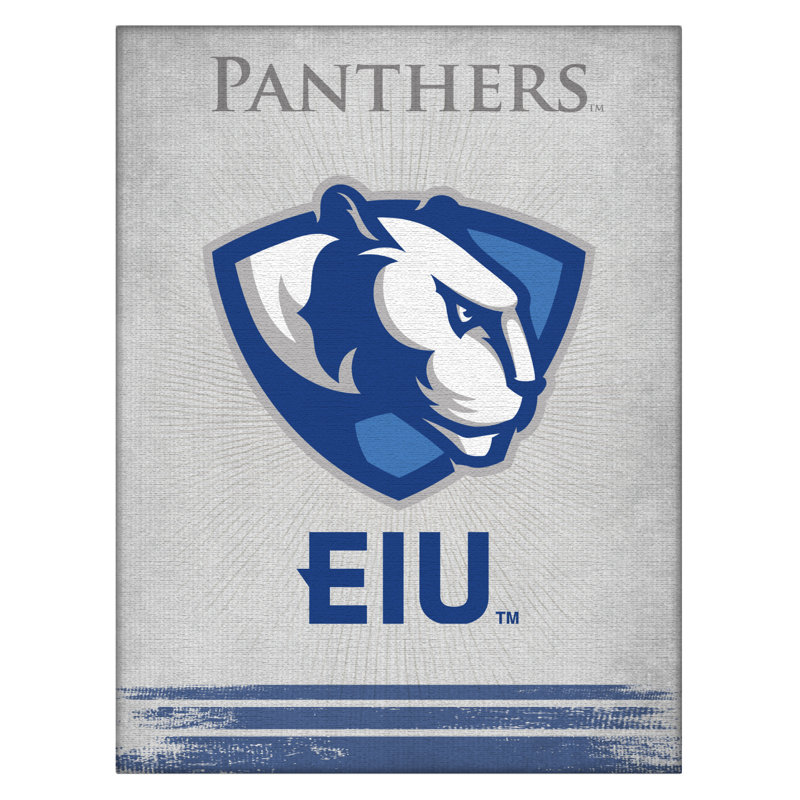 NCAA - Impression sur toile tendue, H 15 po x l 20 po x P 1 po, Panthers de l'Université Eastern Illinois