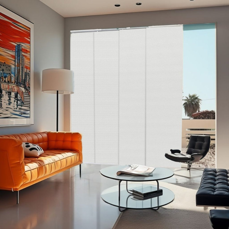 Adjustable Vertical Sliding Panel Track Blinds, Avalon White