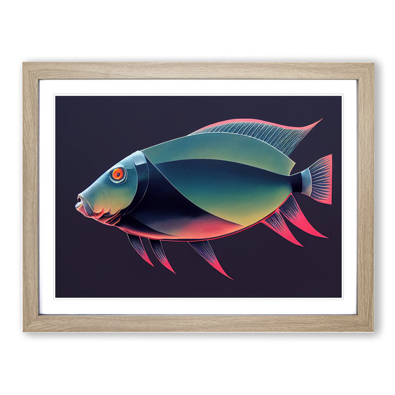 XH1022-7147X Pretty Fish - Single Picture Frame Print, 25cm H x 34cm W, Brown