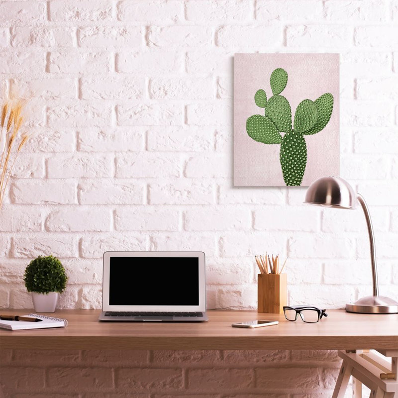 «Practly Cactus Dessert Plant Nature Succulent» par Ziwei Li - impression, H 30 po x l 24 po, Toile tendue