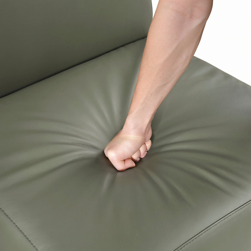 Fauteuil de chambre confortable en cuir bleu, capacité de poids de 300 lb, coussins attachés, cadre de pièce de salon,, Vert