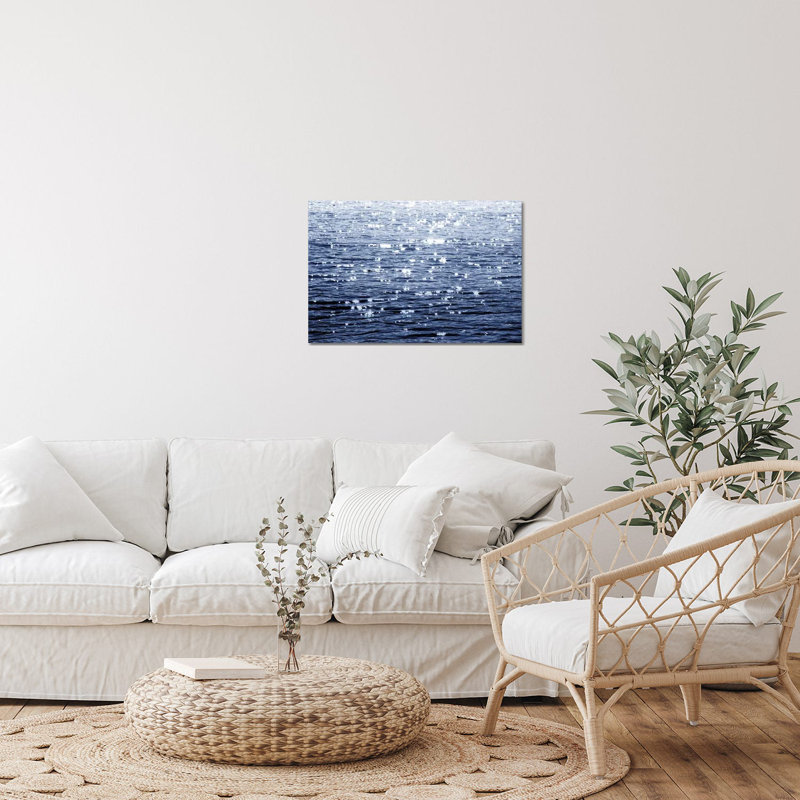 Sunlit Sea Indigo par Maggie Olsen - impression non encadrée, H 16 po x l 24 po x P 0,25 po