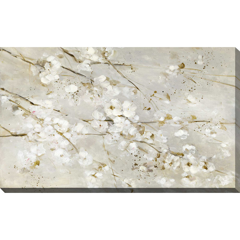 Douces fleurs printanières - Peinture, L 30 po x H 18 po, Toile tendue