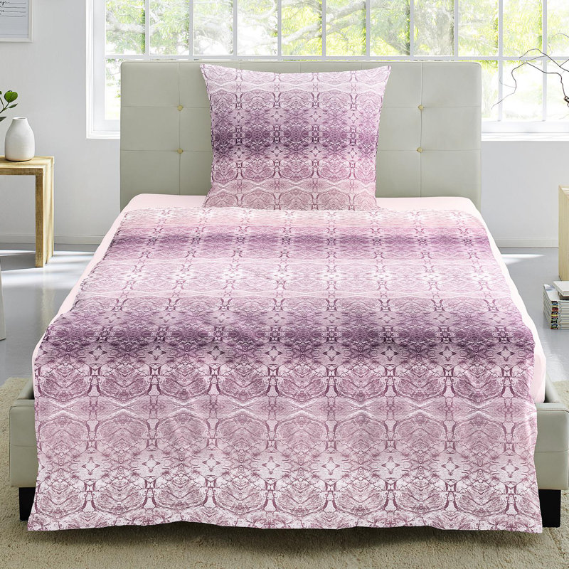 Capri Organic Sateen Duvet Cover Set, 140 x 200 cm - 2 Kissenbezüge 70 x 90 cm, Purple
