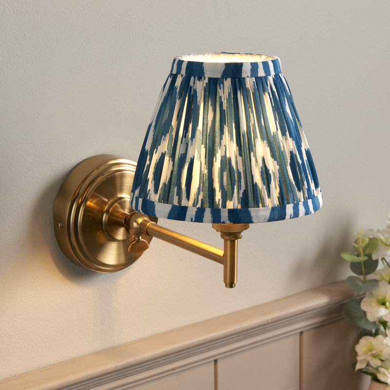 Step Fold Armed Sconce, Blue/White