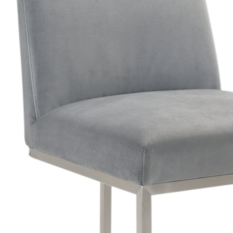 Tabouret Harrill, Gris, Tabouret de comptoir (siège d'une hauteur de 26 p, Argent
