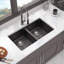 Évier de cuisine en quartz - Évier de cuisine en composite de granite double encastrable 33 po x 19 po (50/50)-117060714