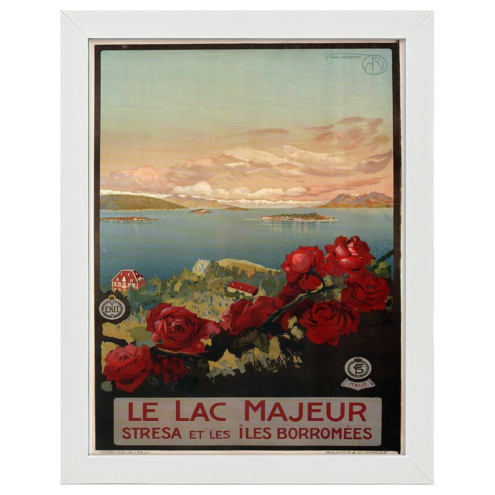 Leinwandbild Vintage Tourist Poster Le Lac Majeur