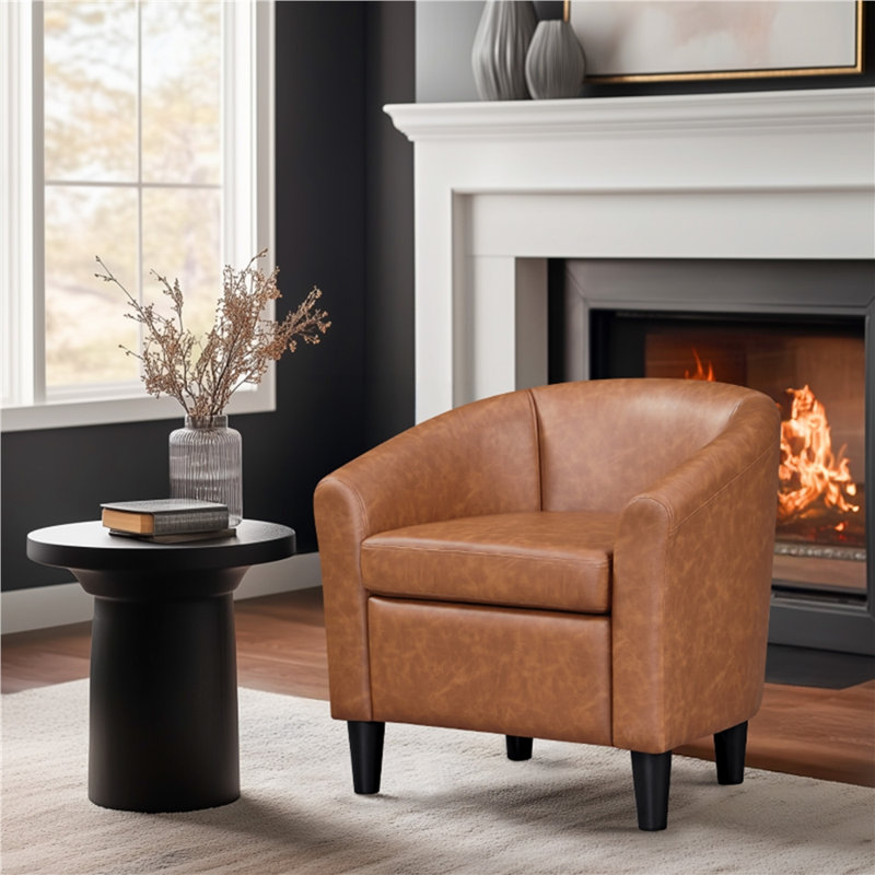 Fauteuil de 27,5 po Altoga CAL117, Similicuir brun