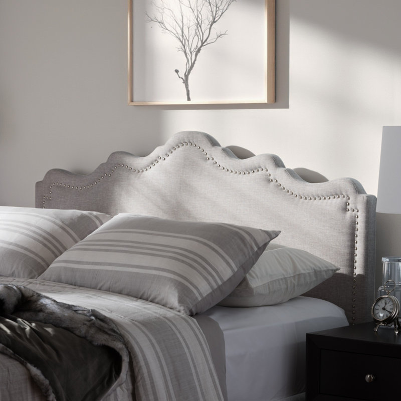 Tête de lit tapissier Hilfried, Gris foncé, Très grand