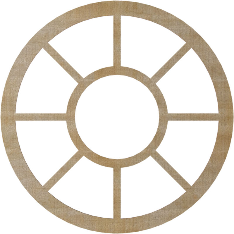 Médaillon de plafond Grace, Noyer blanc, H 38 po x l 38 po x P 0,25 po