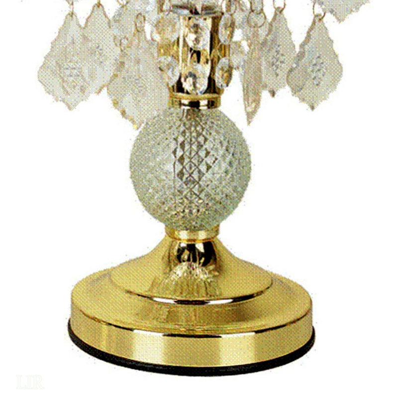 Lampe de table de 15 po de hauteur en acier avec finition dorée, lampe de table