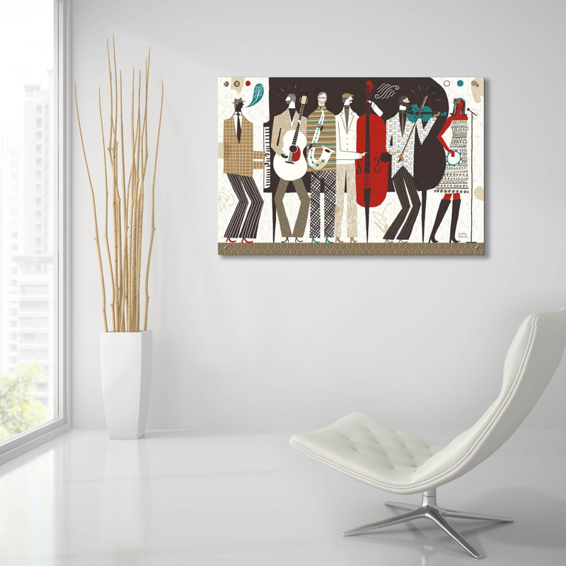 Art mural en verre épique «The Band Neutral» par Michael Mullan, 24 po x 16 po, H 24 po x l 36 po x P 0,2 po
