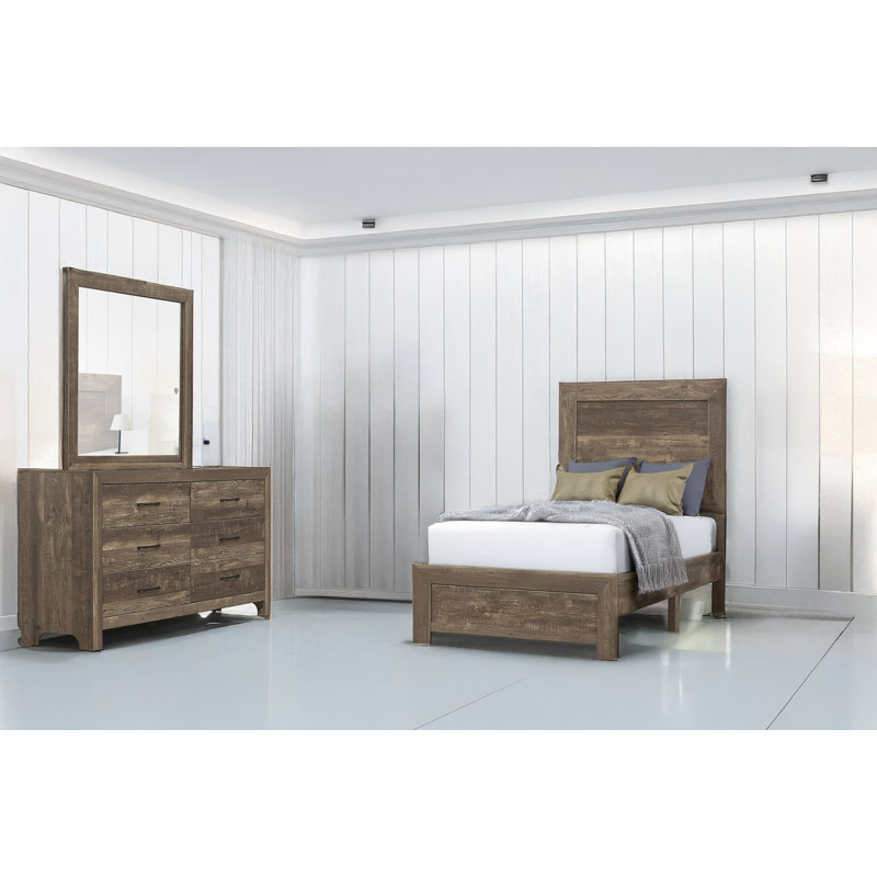Sibby Rustic Brown Panel Bedroom Set, Full