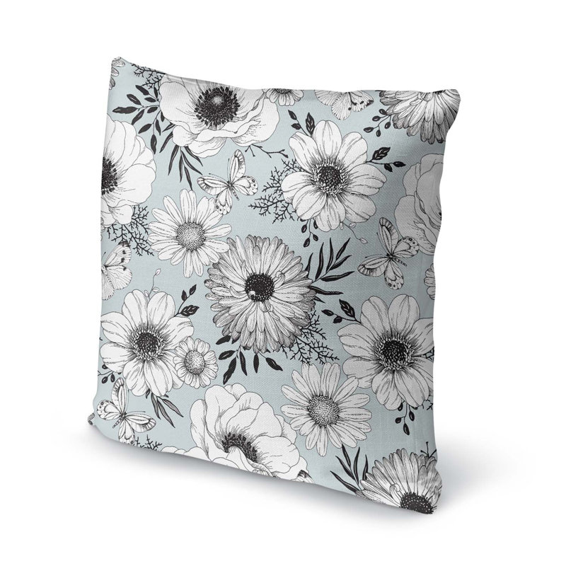  Housse de coussin d'extérieur carré Dahlia, 16 po x 1 po