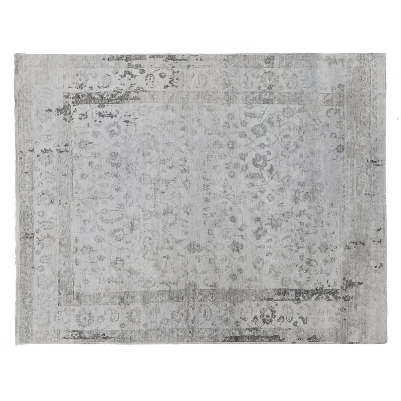 Beverly Oriental Area Rug in Gray, Rectangle 9' x 12'
