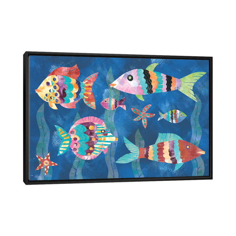 «Boho Reef Fish III» par Wild Apple Portfolio - reproduction d'art sur toile, H 18 po x l 26 po x P 1,5 po, Pas de tapis