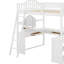 Lit mezzanine double en bois avec bureau