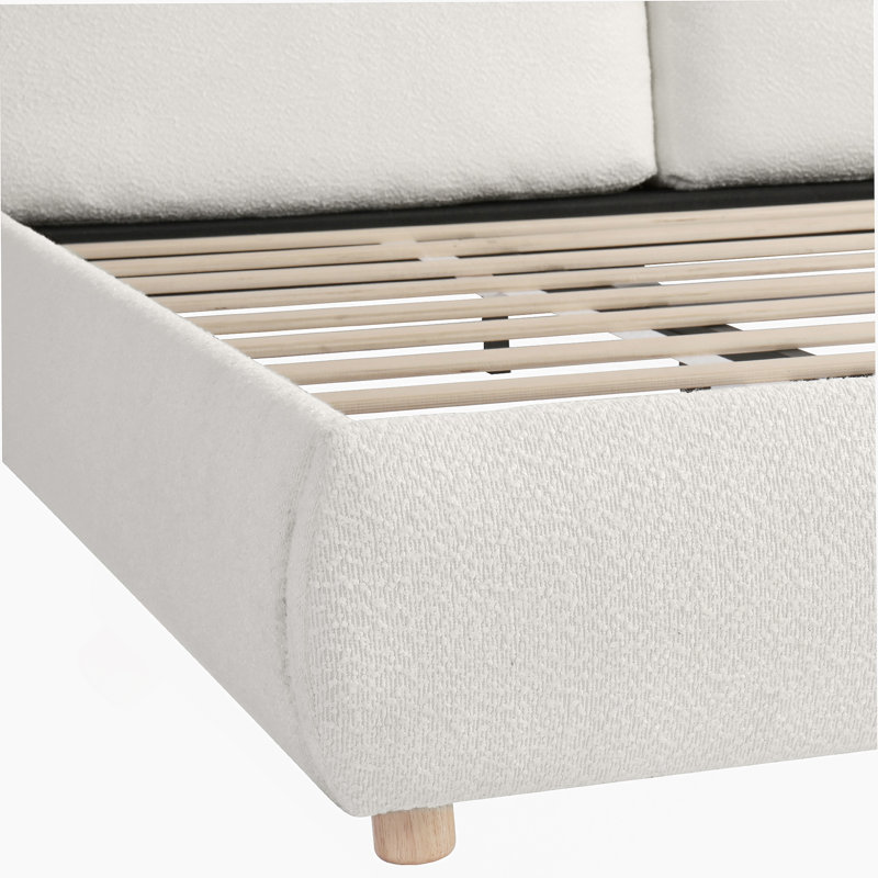 Lit plateforme tapissier avec tête de lit amovible Cloudy