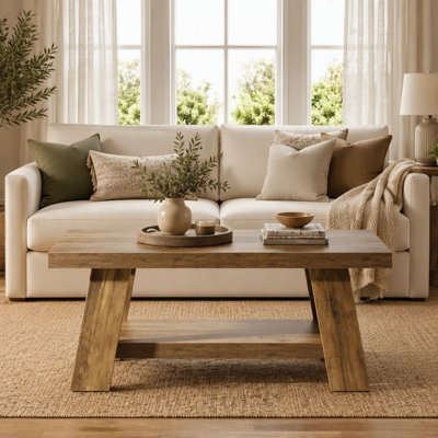 47" Farmhouse 2-Tier Coffee Table
