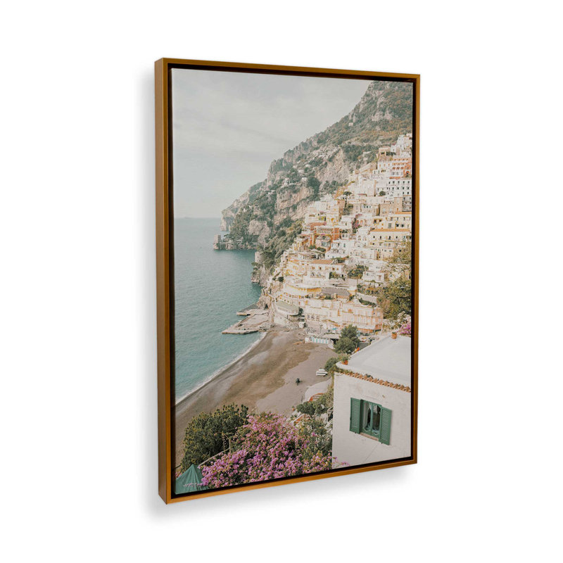 Impression sur toile Seaside Heights, Cadre flottant or poli, H 48,75 po x l 32,75 po x P 1,75 po