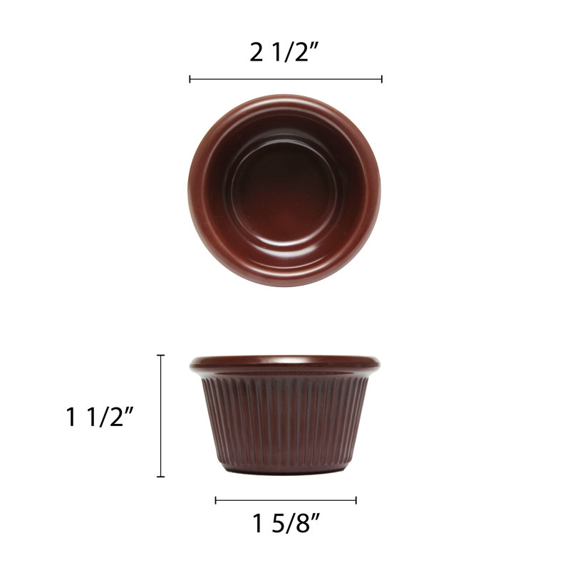 Ramequin à cannelures rondes thunder group inc., Brun, 2.5" W x 2.5" L