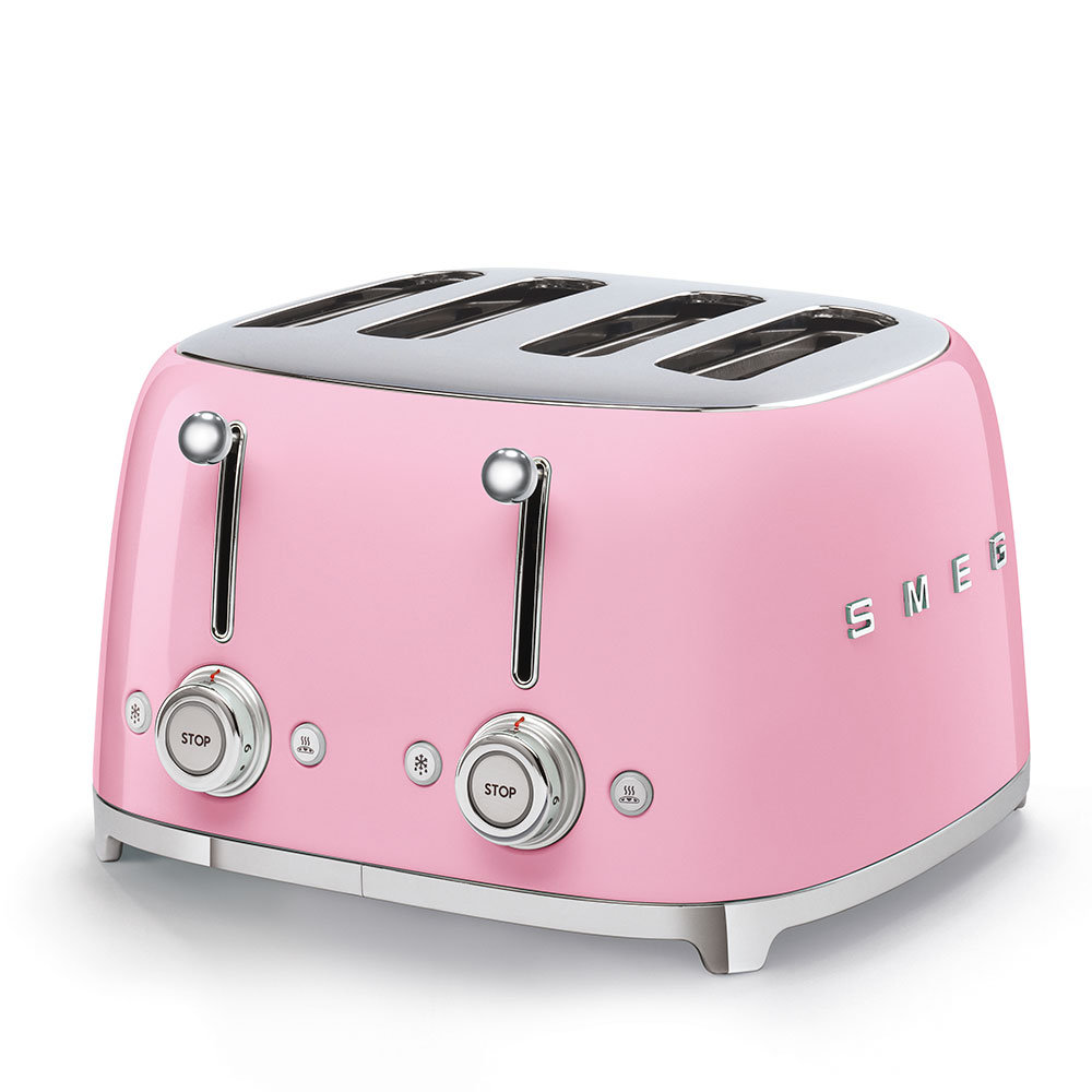 SMEG 50s Style 4-Slot Toaster, Pink