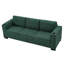 Moderne à 3 places avec accoudoirs carrés, porte-gobelet, rangement pour accoudoirs, bon coussin de soutien et structure en bois massif de 93,7 po, accoudoirs, coussin éponge à ressorts confortable, cadre facile à assembler-1628364586
