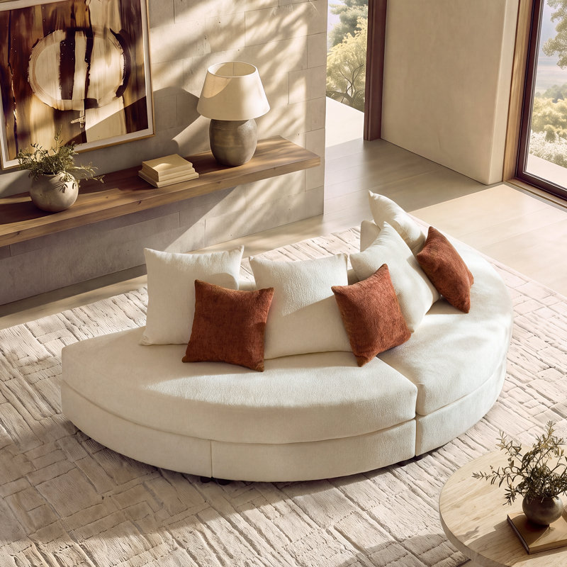 Canapé modulaire Modern David, Polyester ivoire