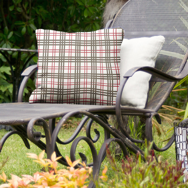 Housse de coussin d'extérieur carré R-Baltimore Football, 18 po x 18 po, Blanc / rouge / étain R-Tampa Bay
