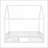 Full Size Pine Wood House-Style Platform Bed with Fence &amp; Door, White – Distressed Washed Design