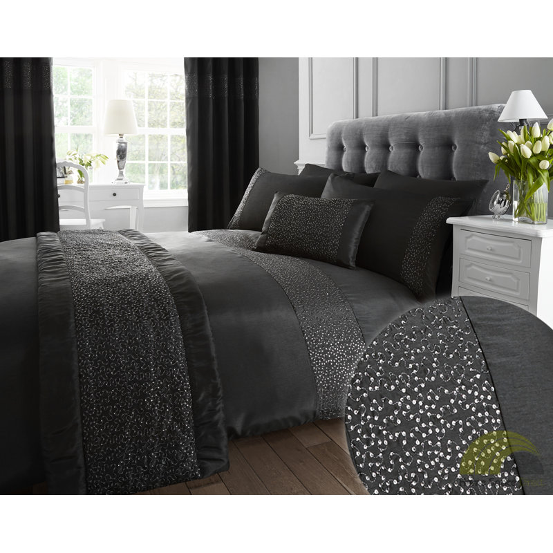 Lininger Room Darkening Curtain Panel Pair, Black