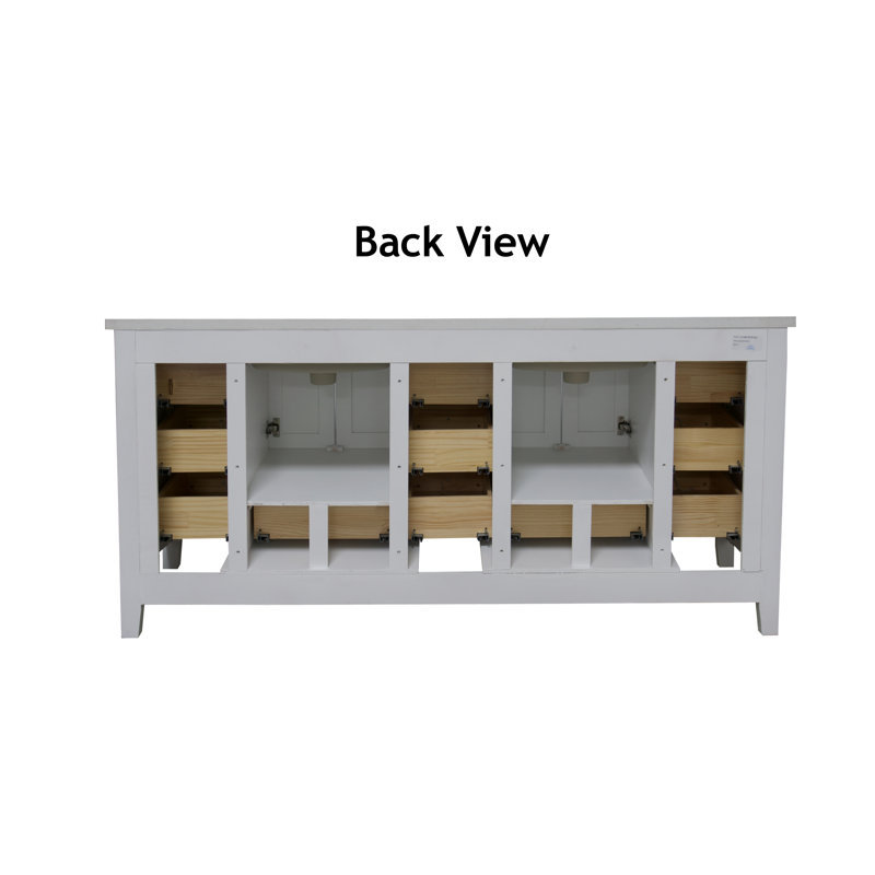 White Shaker Style Double Bathroom Vanity with Quartz Top