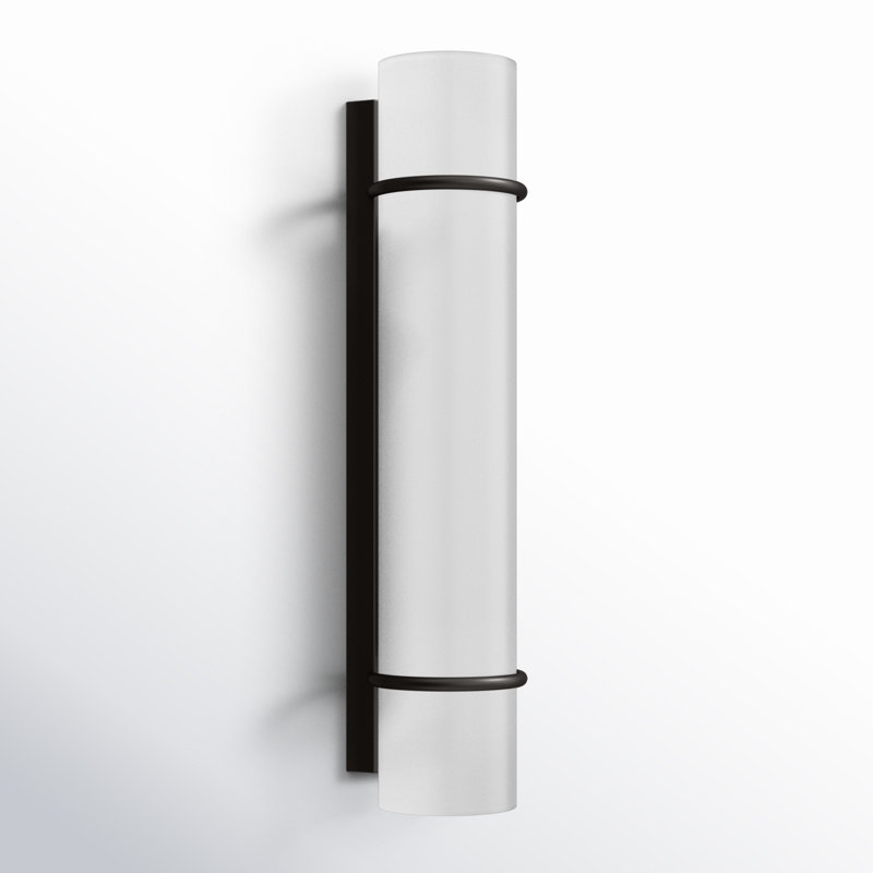 Romaine Single Transparent Dimmable LED Vanity Light, Matte Black
