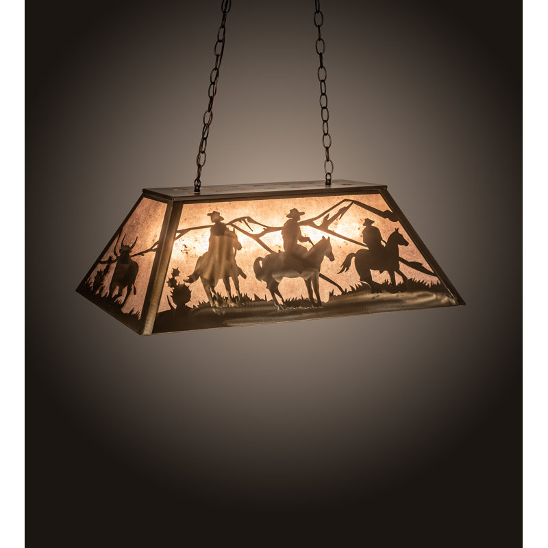 Cowboy And Steer 6 - Light Pendant