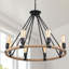 Lustre à roulettes de style campagnard à 8 lumières de 30 po avec roulettes Orris-243774260