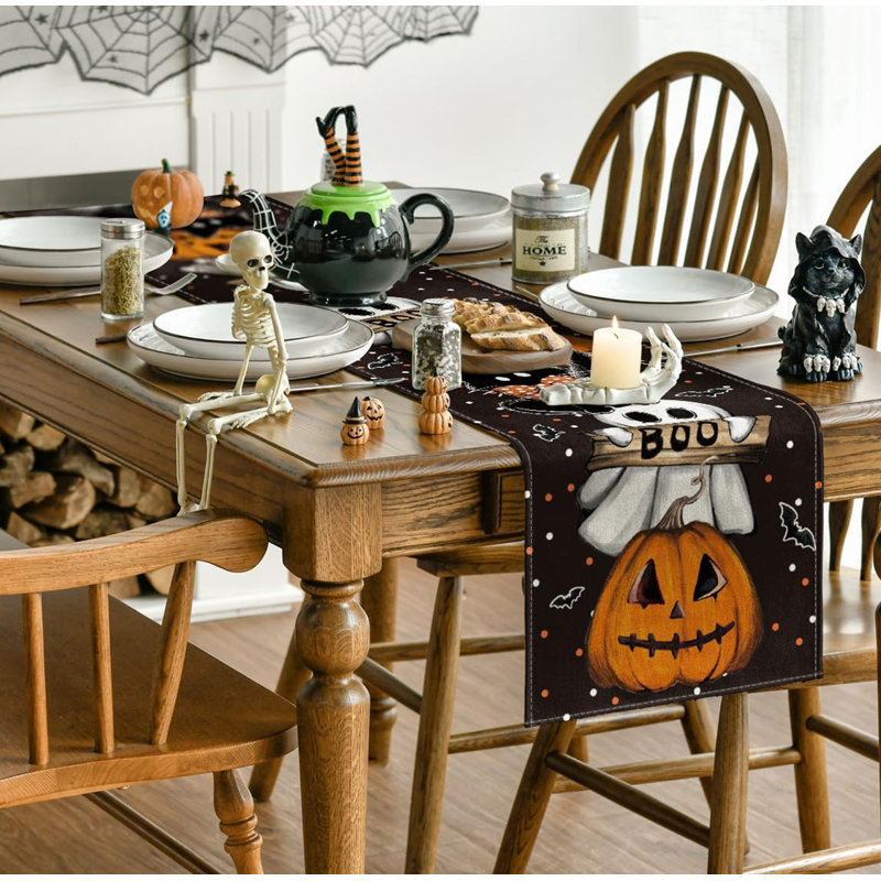 Chemin de table Ghost Pumpkin Cat Boo
