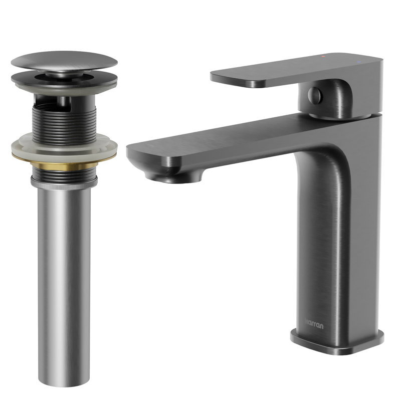 Venda Single-Hole Single-handle Bathroom Faucet with Drain Assembly, Gunmetal Gray