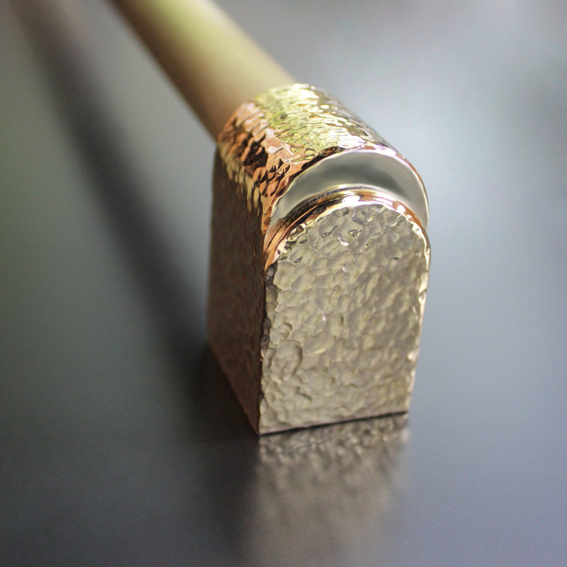 Lunar Eclipse Appliance Pull, 11 1/8", Hand Hammered Brass