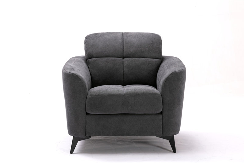 Chaise en tissu tissé gris Callie, Gris