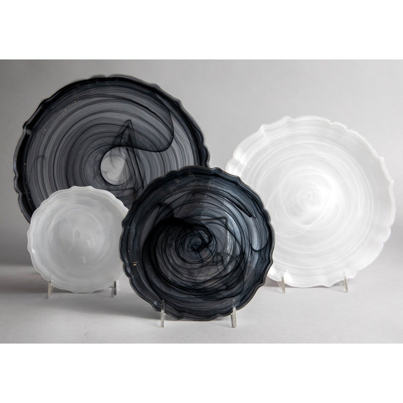 Rosecliff Heights Lolita Glass Stainless Steel Salad Bowl