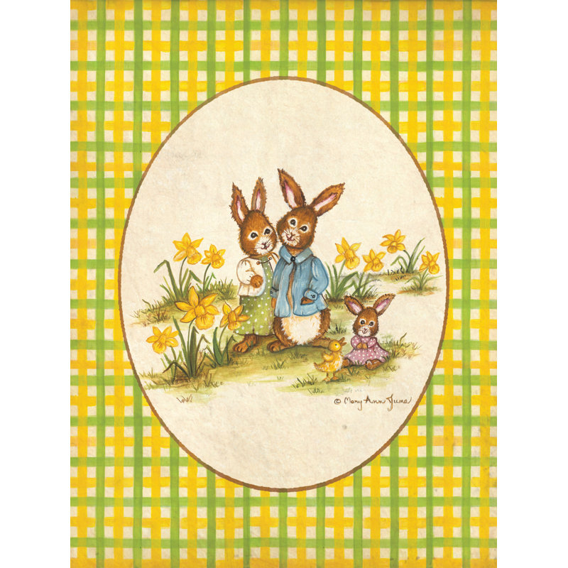 «Bunny Family On Canvas» par Mary Ann June, reproduction, H 48 po x l 32 po