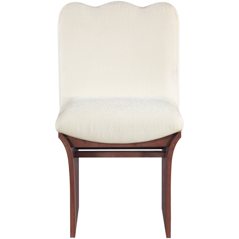 Shaw Cassady Chenille Fabric Upholstered Dining Chair, Cream Chenille Fabric, Brown