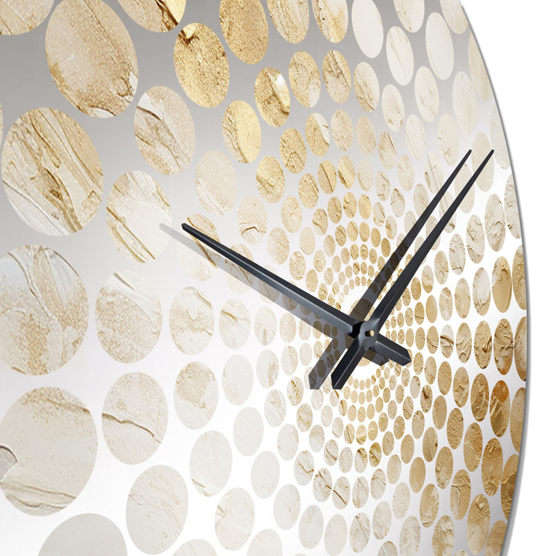 Horloge murale en marbre doré blanc et géode magique, Grand