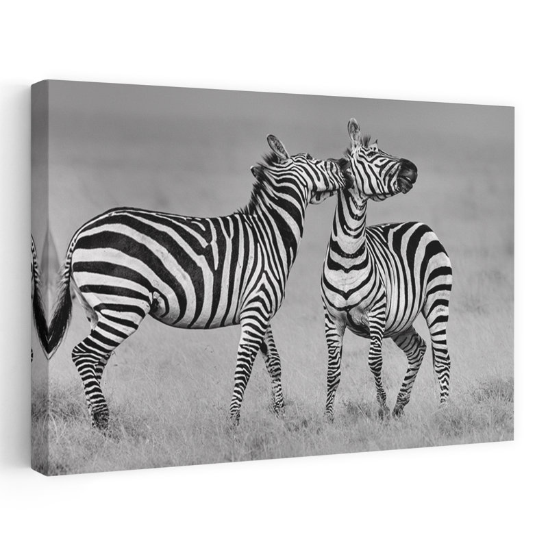 Art mural zébré ludique contemporain, 16" H x 24" W