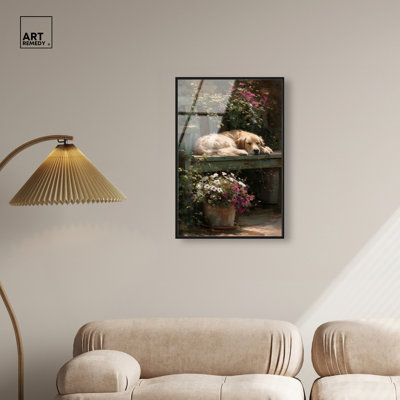 Garden Nap I Acrylic Print Pet Wall Decor by Art Remedy, Ready to Hang, 10 x 15