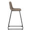 Chaise de bureau taupe avec base mince en métal noir