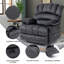 Fauteuil inclinable manuel réglable FlowLuxe, siège surdimensionné en tissu gris pour la détente dans le salon-2084219849