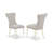 3 Piece Dining Table Set for Small Spaces Contains a Round Kitchen Table and 2 Doeskin Linen Fabric Parson Dining Chairs, Linen White-2008041385